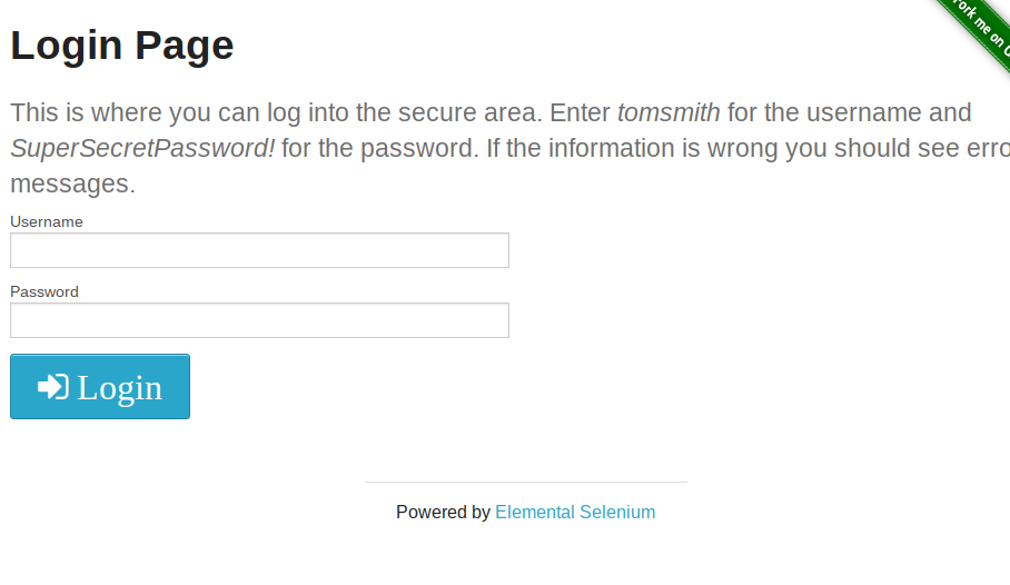 login page