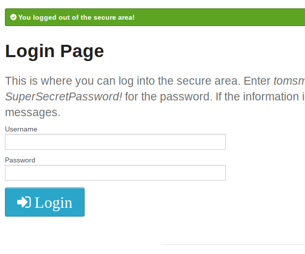 logout banner